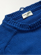 SAINT LAURENT - Distressed Cotton Sweater - Blue