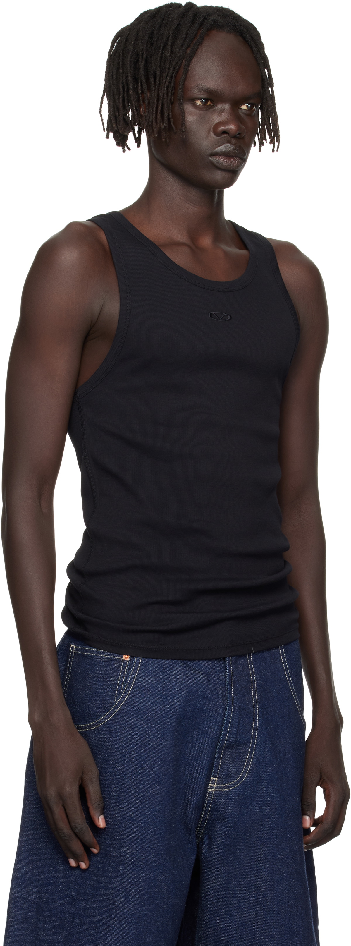 VETEMENTS Black Oval Logo Tank Top