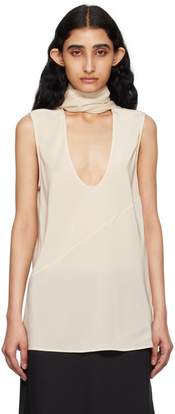 Photo: Helmut Lang Off-White Scarf Tank Top