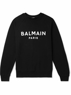 Balmain - Logo-Print Cotton-Jersey Sweatshirt - Black