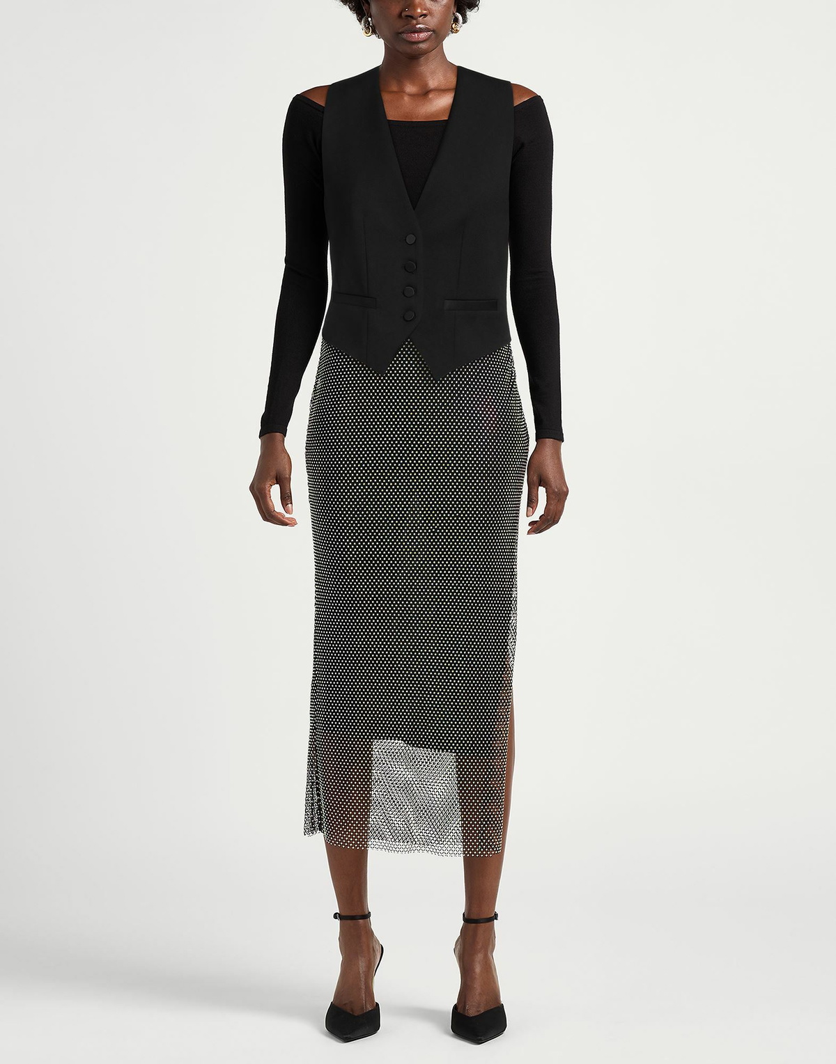 Semicouture Womens Tailored Vest in Black