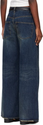 TONYWACK Blue Oversized Wide-Leg Denim Jeans