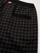 Thom Browne - Logo-Appliquéd Striped Houndstooth Cotton-Jersey Sweatpants - Black