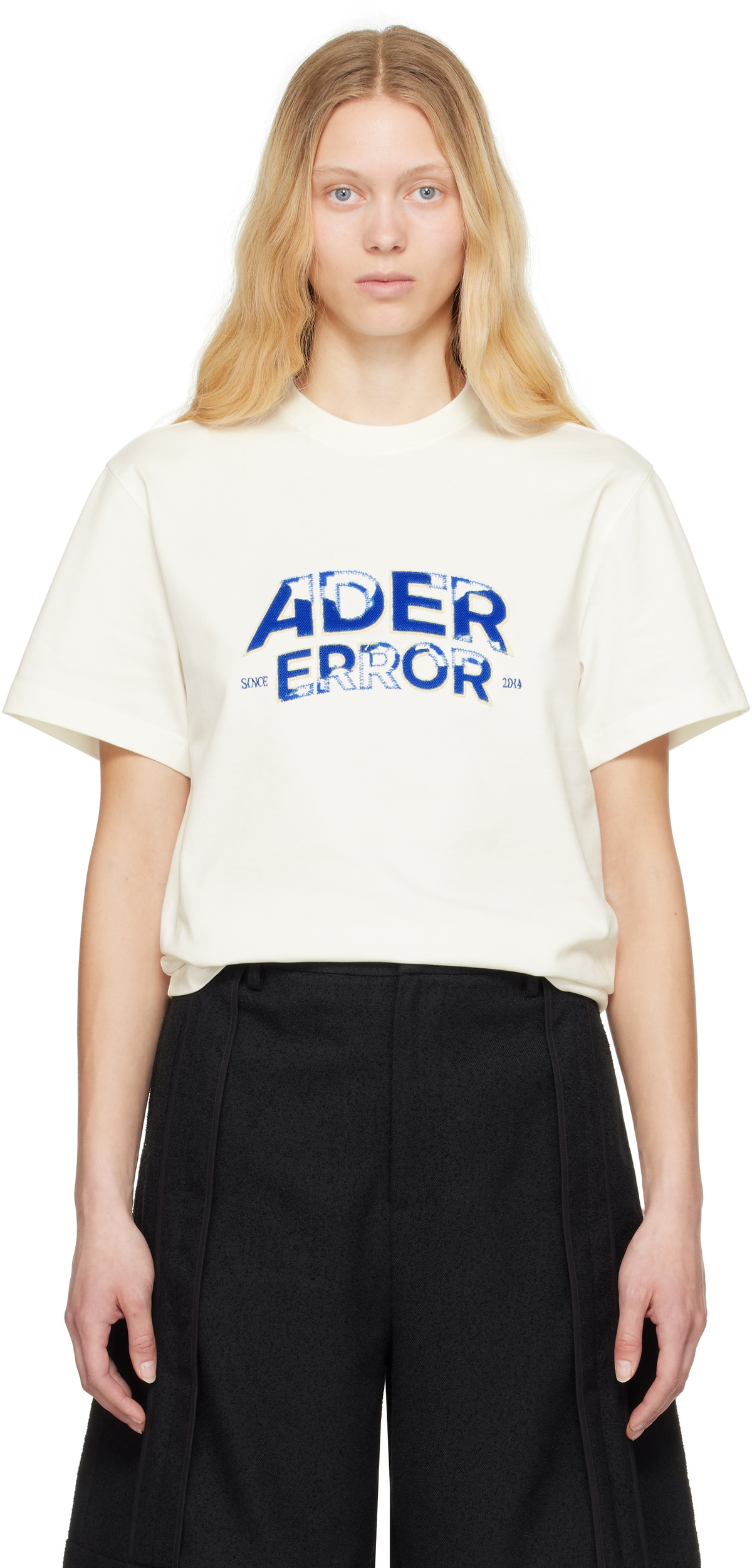 【ADER ERROR】LANGLE T-SHIRT ADER error White Langle T-Shirt ADER error
