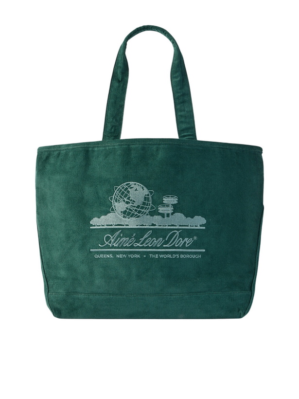 Photo: Aimé Leon Dore - Logo-Embroidered Cotton-Corduroy Tote - Green