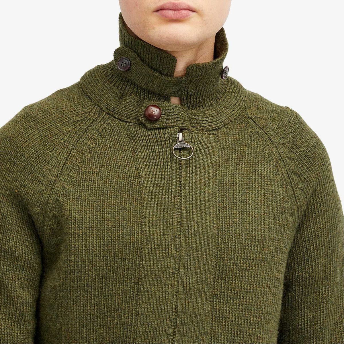 Barbour Men's TO KI TO Paxman Zip Cardigan in Dark Olive