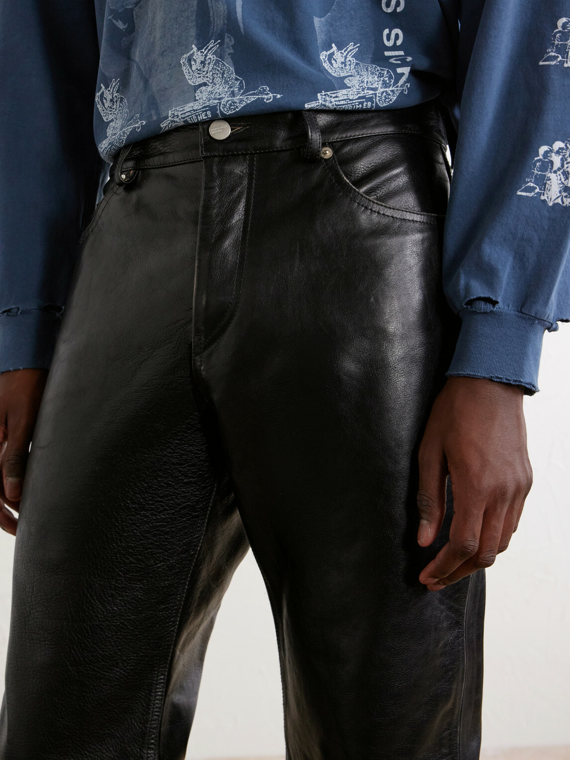 Enfants Riches Déprimés - Tommy Tonsil Straight-Leg Leather Trousers - Black
