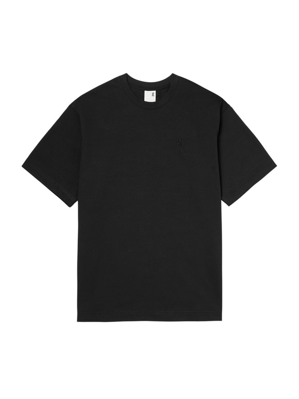 Photo: On - Club Collective-T Logo-Embroidered Cotton-Jersey T-Shirt - Black