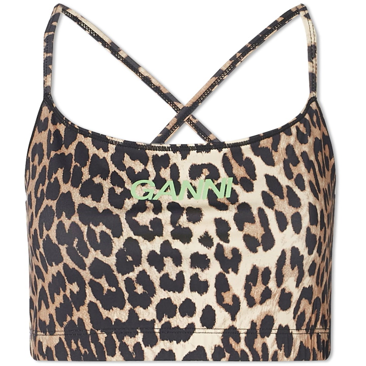 Photo: GANNI Women's Active Strap Top in Leopard