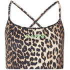 GANNI Women's Active Strap Top in Leopard