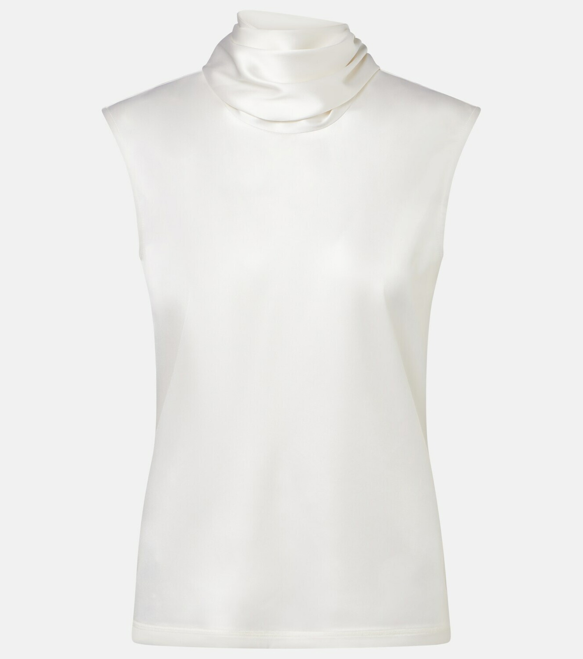 Bottega Veneta Scarf-detail silk-blend satin top
