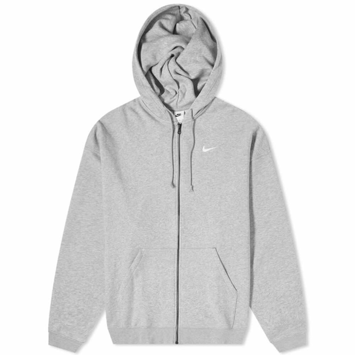 Photo: Nike Women's W Essentials Oversized Full Zip Hoody in Grey/Silver/White