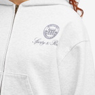 Sporty & Rich Women's Vendome Resort Cropped Zip Hoodie in Heather Gray Navy