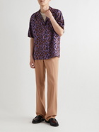 Wacko Maria - Camp-Collar Leopard-Print Woven Shirt - Purple