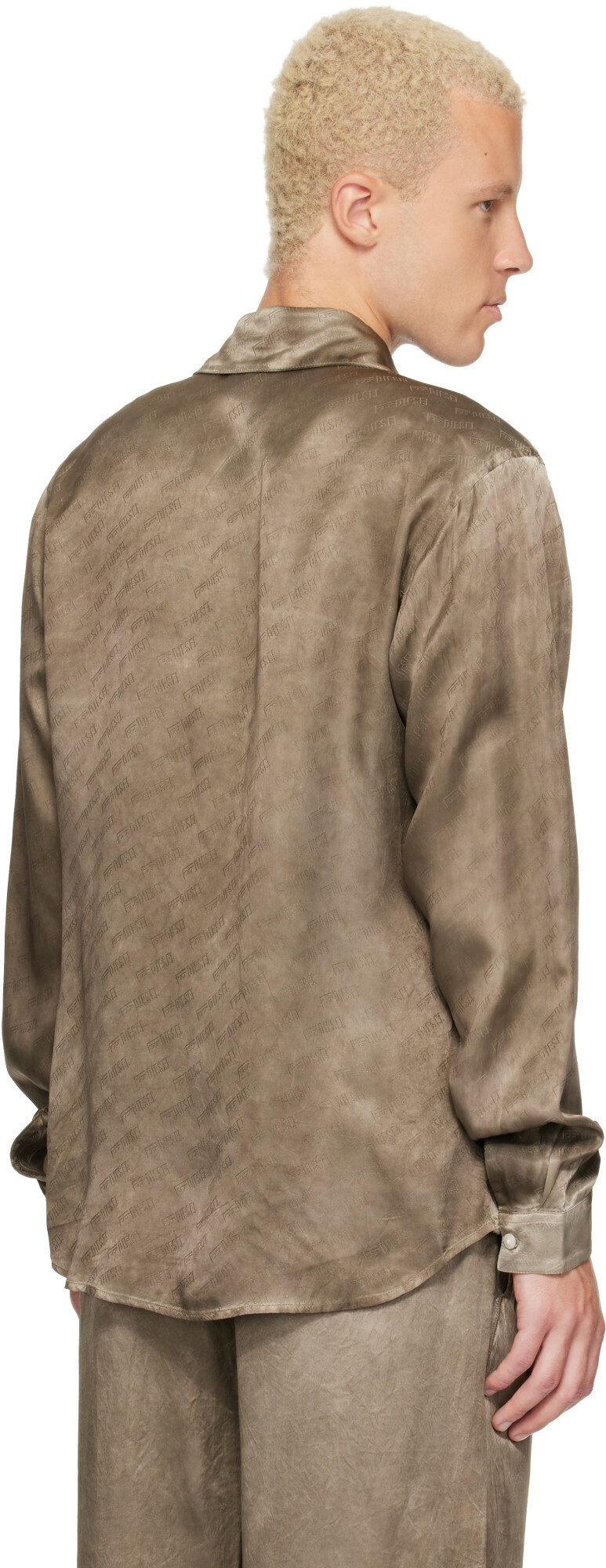 Diesel Brown Jacquard Logo Shirt