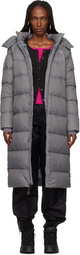 The North Face Gray City Long Hooded Down Jacket