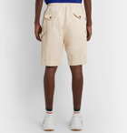 Gucci - Wide-Leg Appliquéd Cotton-Twill Cargo Shorts - Neutrals