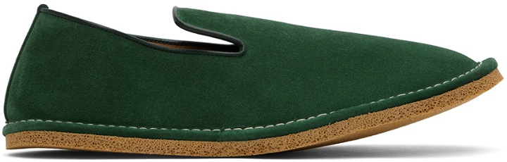 Photo: Dries Van Noten Green Slip-On Loafers