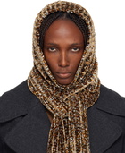 Dries Van Noten Brown Hooded Scarf