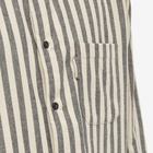 YMC Men's Curtis Stripe Woven Shirt in Ecru/Grey