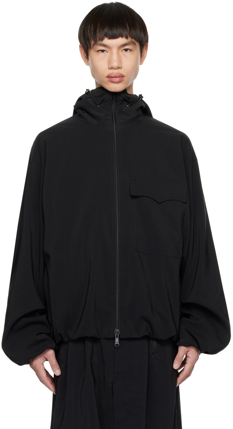 Y's Black Hooded Jacket