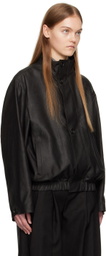 UMBER POSTPAST Black Mud-Dyed Bomber Jacket