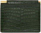 TOM FORD Green Leather Card Holder