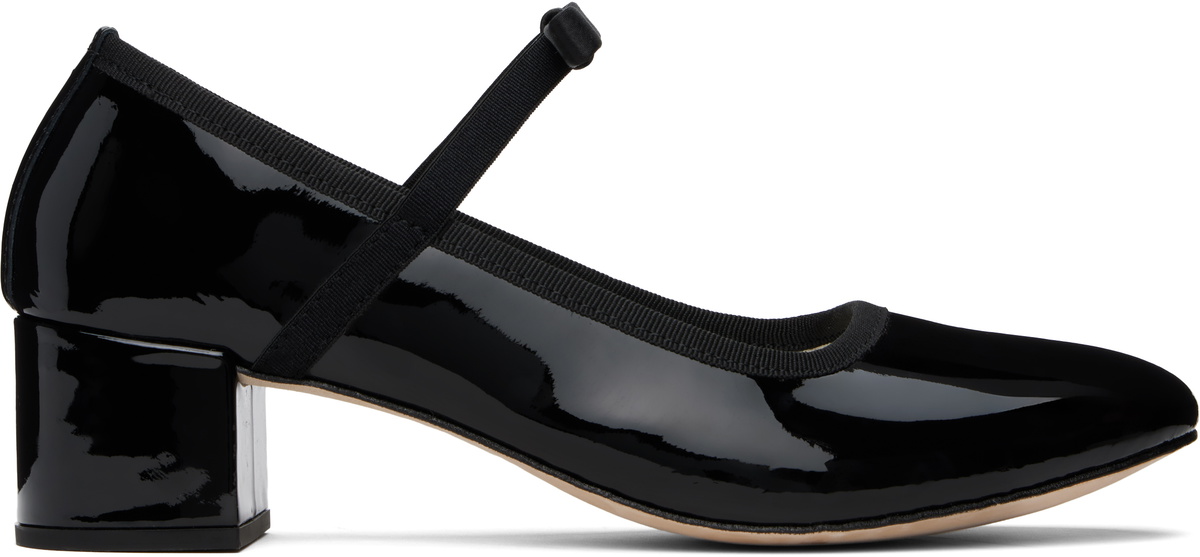 repetto 黒 3cm Mary Jane Georgia Mary Janes - square-toe – Repetto