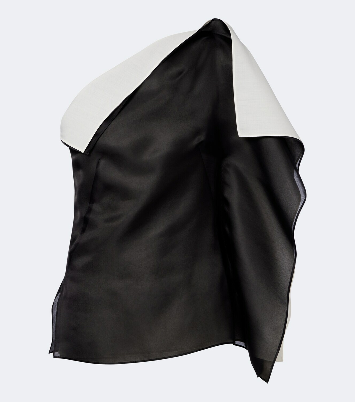 Róhe Draped one-shoulder silk top