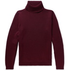 Incotex - Slim-Fit Virgin Wool Rollneck Sweater - Burgundy