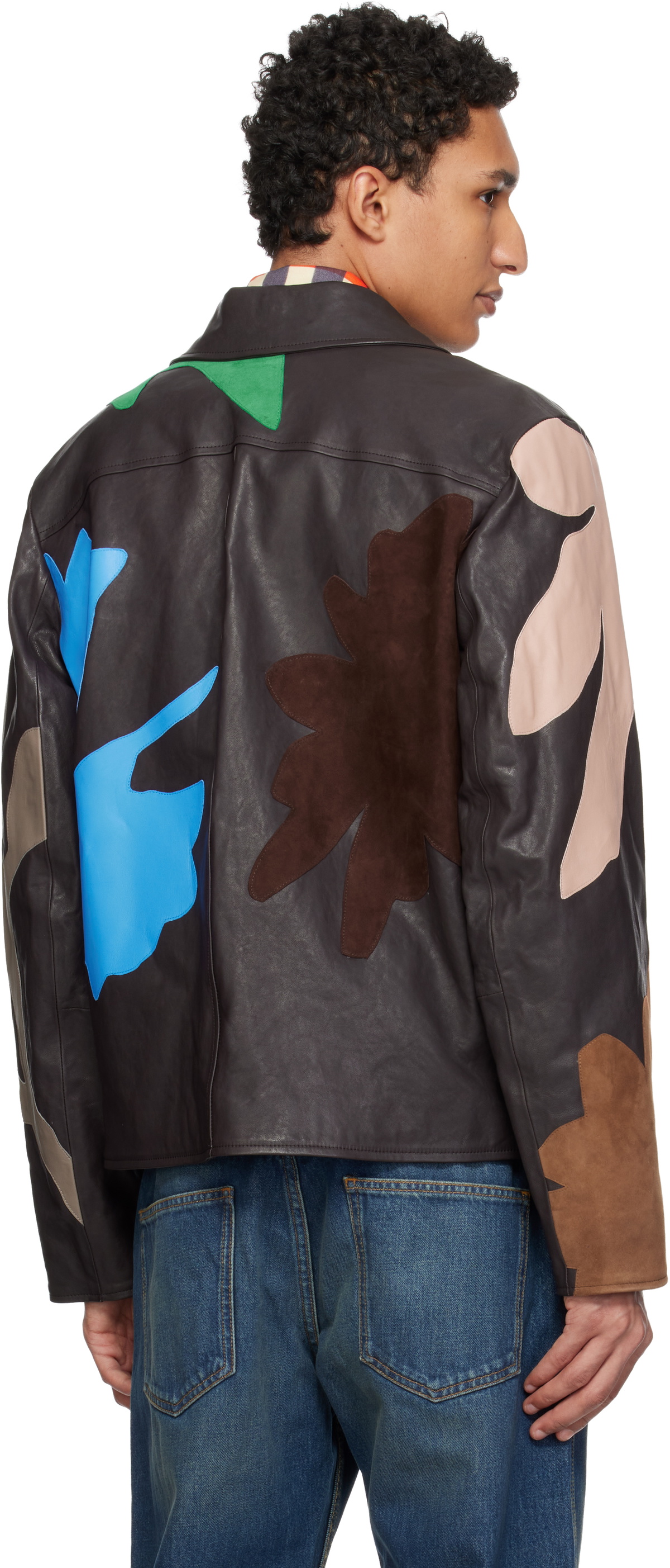 Paul Smith Multicolor Floral Soft Lamb Leather Jacket