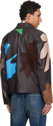 Paul Smith Multicolor Floral Soft Lamb Leather Jacket