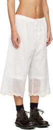 OUR LEGACY White Frill Shorts
