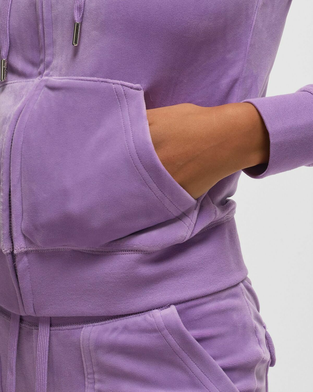 Juicy Couture Classic Velour Robertson Zip Hoodie Purple Womens Zipper
