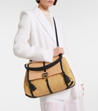 Chloé Penelope Small raffia shoulder bag