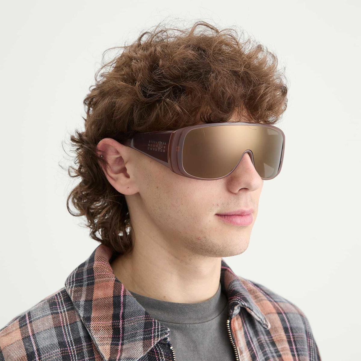 Retrosuperfuture x MM6 Mask Sunglasses in Brown 
