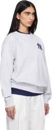 Sporty & Rich Gray '47 Edition Heritage Yankees Serif Sweatshirt