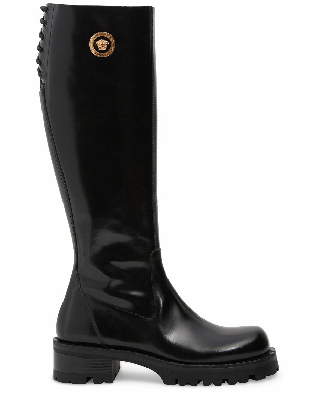 Photo: VERSACE - 35mm Tall Leather Boots