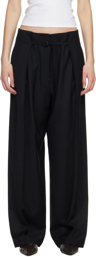 Photo: LE17SEPTEMBRE Black Tuck Tailored Trousers