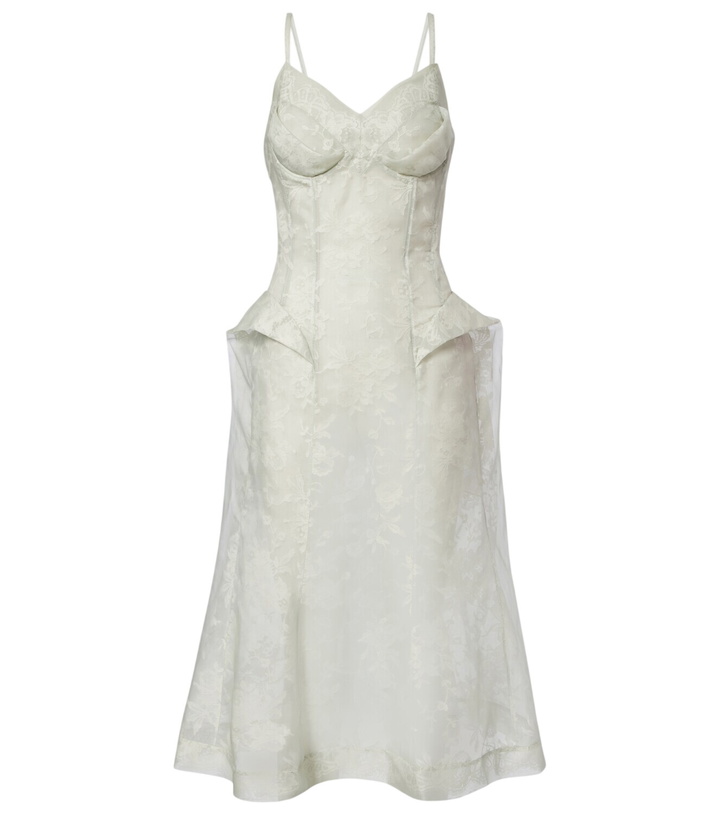 Photo: McQueen Peplum silk lace corset dress