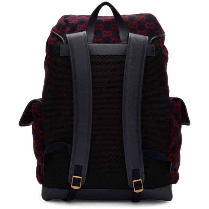Gucci Navy Wool GG Backpack Gucci display picture 3