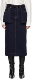 sacai Navy Denim Midi Skirt