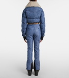Moncler Grenoble Belted shearling-trimmed down ski suit