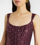 Markarian Apple bow-detail bustier dress