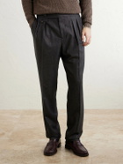 Brunello Cucinelli - Straight-Leg Pleated Wool Trousers - Gray