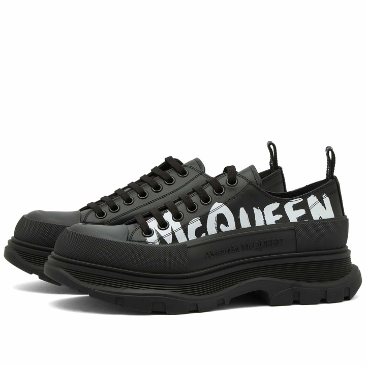 Photo: Alexander McQueen Men's Tread Graffiti Logo Shoe in Black/White