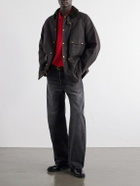 A.PRESSE - Corduroy-Trimmed Cotton-Blend Jacket - Green