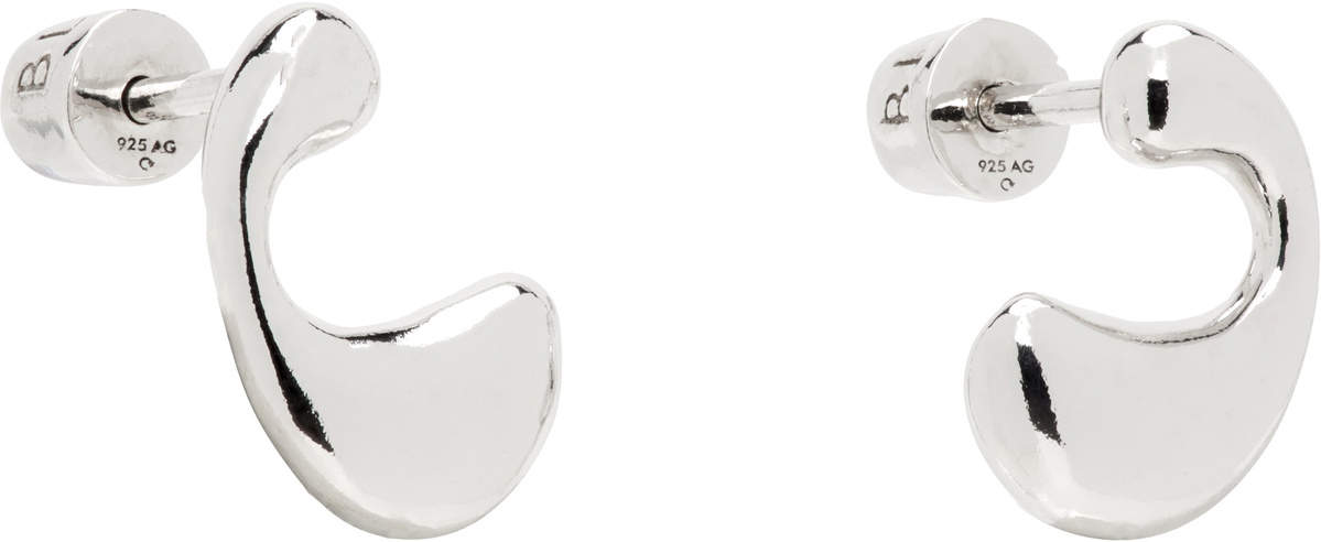 Maria Black Silver Dolphin Splash Stud Earrings