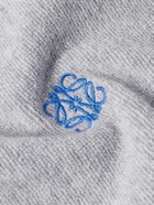 LOEWE - Logo-Embroidered Wool Hoodie - Gray