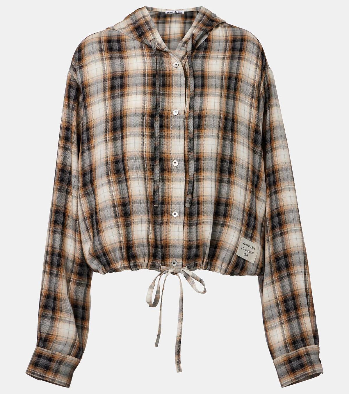 Acne Studios Plaid cropped hooded shirt Acne Studios
